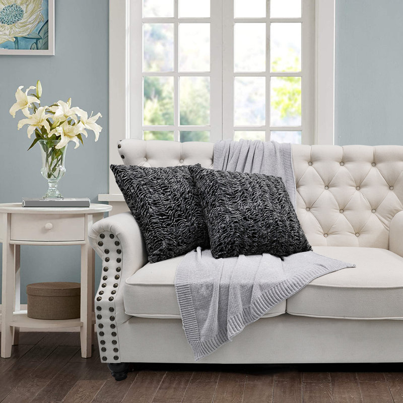 Housses de coussin en fausse fourrure, 14 po x 26 po, Kano