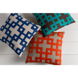 Layered Geometric Cotton Pillow Cover