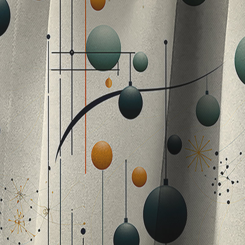 Sphère et lignes bleues harmonieuses - Balance Zen - Rideau occultant géométrique abstrait - 1 panneau, L 52 po x L 63 po