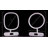 Melody 9 Inch Round Duotone Makeup Mirror with Speakers and Touch Sensor, Adjustable LED Light-251249088