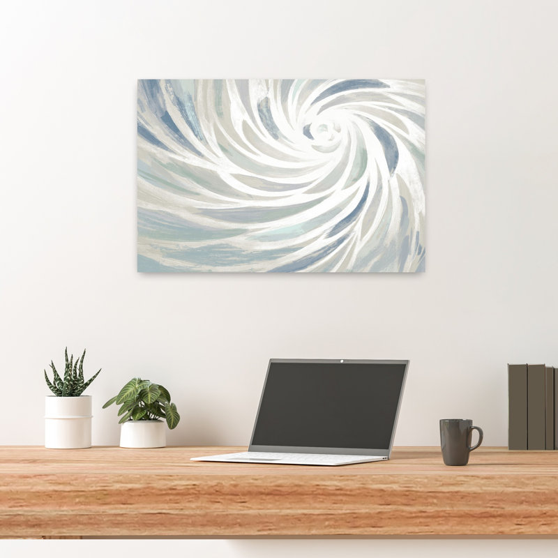 Vortex gris apaisant, art contemporain abstrait, H 24 po x l 16 po