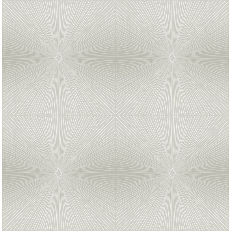 Rouleau de papier peint métallique L 33 pi x l 20,5 po Snider Starburst, Gris / or métallique / argent