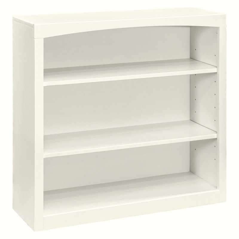 Ossy Solid Wood Classic Bookcase, (3 Shelves) 36"H x 36"W x 12"D, Linen White