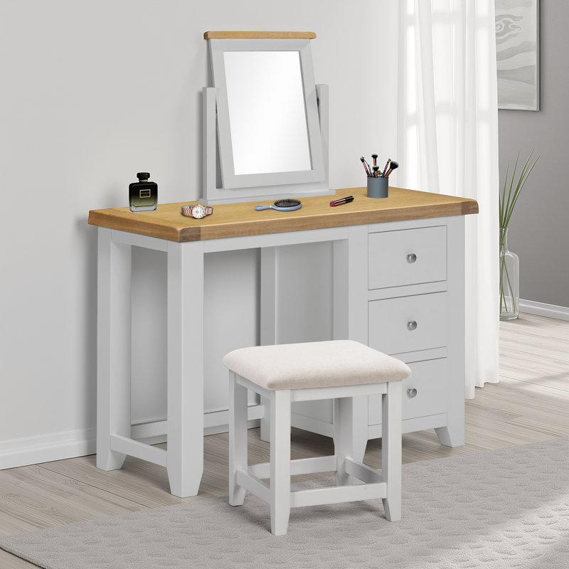 Solvy Dressing Table with Mirror, Grey