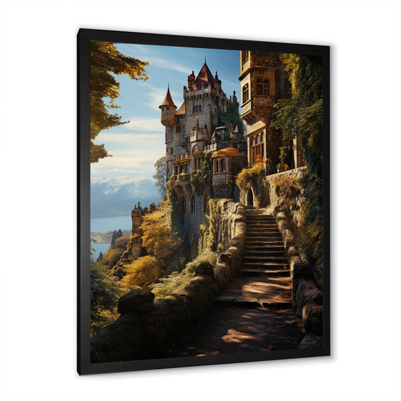 Yatta Castles Sunlit Stronghold sur toile, H 20 po x l 12 po x P 1 po, Cadre photo noir