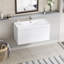 Meuble-lavabo mural de 42 po avec lavabo, meuble-lavabo mural moderne avec lavabo en résine et tiroirs à fermeture en douceur, blanc brillant