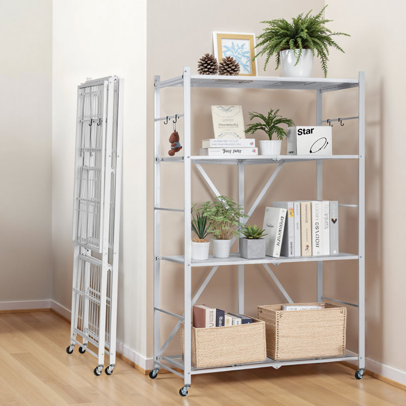 Tablette de rangement pliante avec roulettes