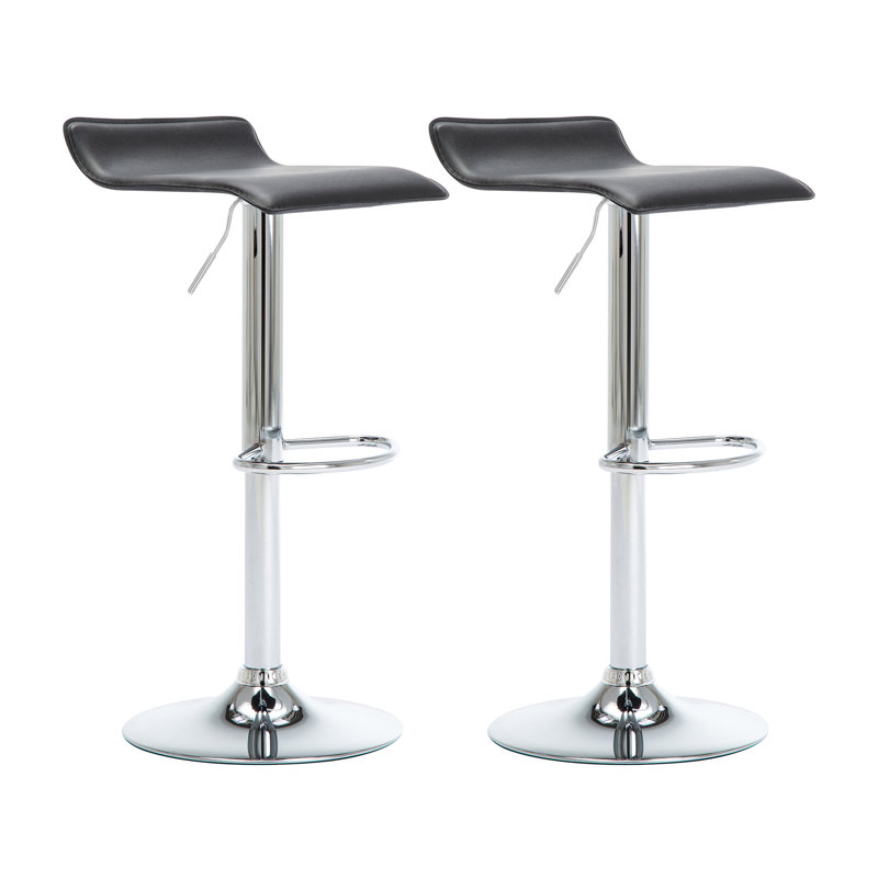Rosmini Swivel Upholstered Adjustable Height Counter Stool with Metal Frame, Set of 2