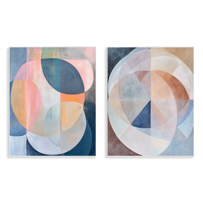 Ensemble de 2 plaques murales Pastel Centric Geometrics, design par Ramona Murdock