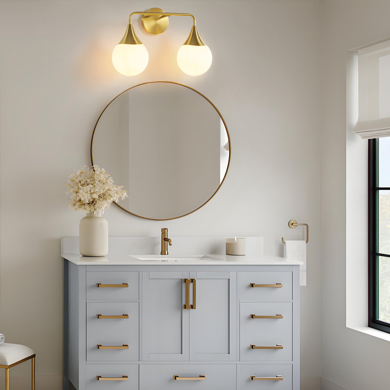 Kanza Dimmable Bathroom Vanity Light, Gold, 2