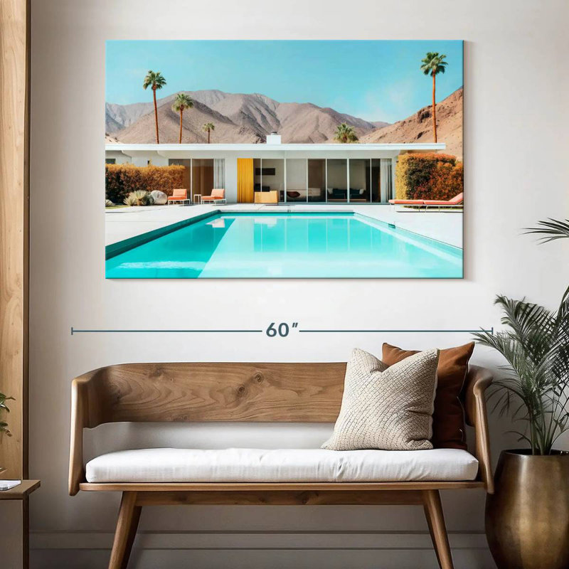 Lilie style Mid-Century moderne Palm Springs, H 34 po x l 51 po
