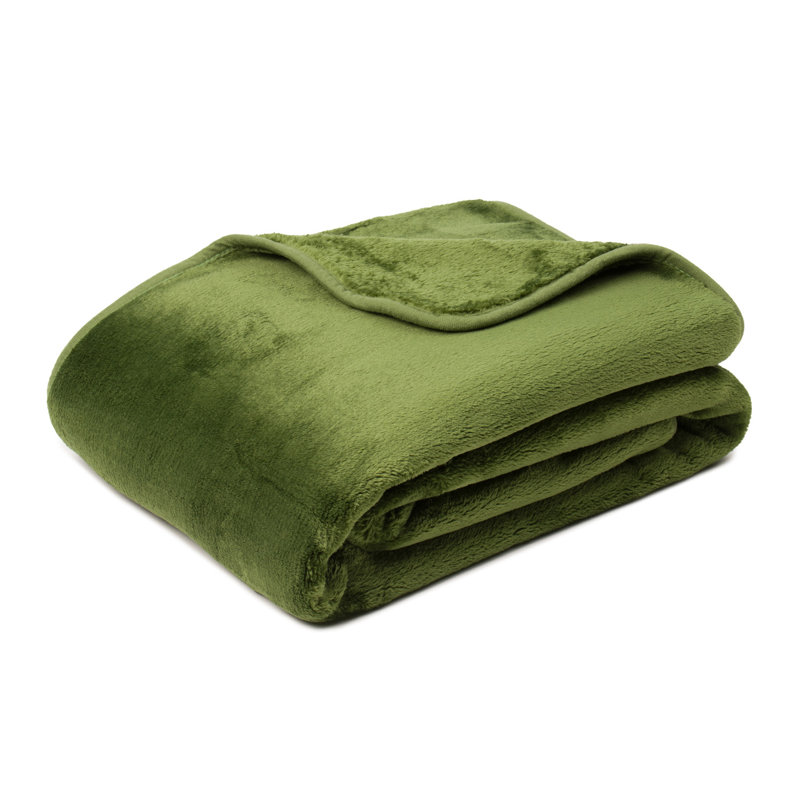 Throw Blanket, W240 x L220cm, Dark green