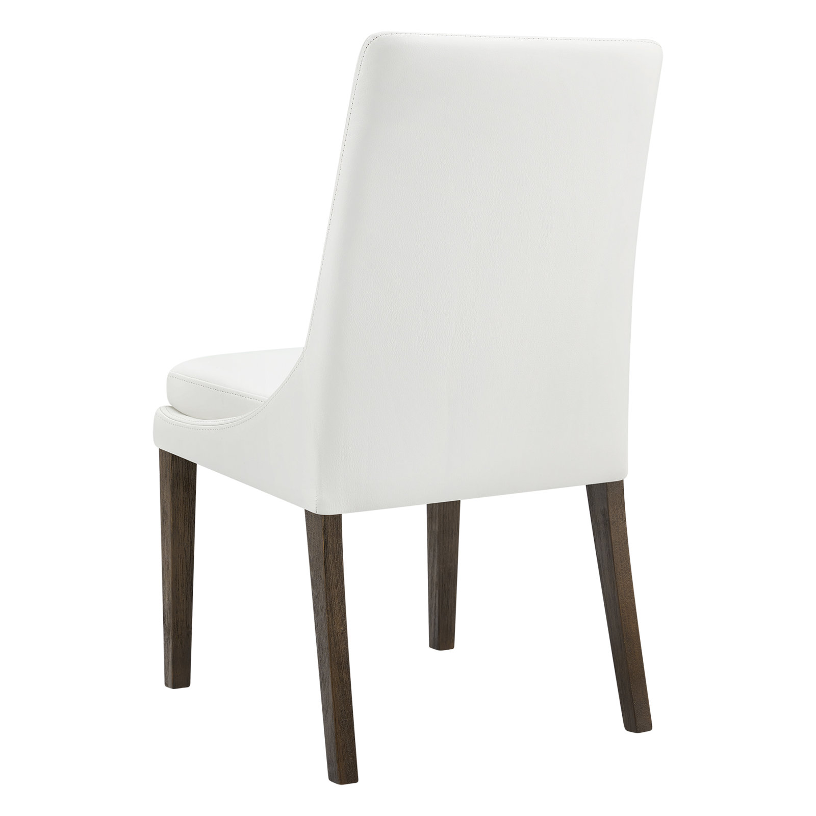 Niara Leather Upholstered Side Chair, White Genuine Leather