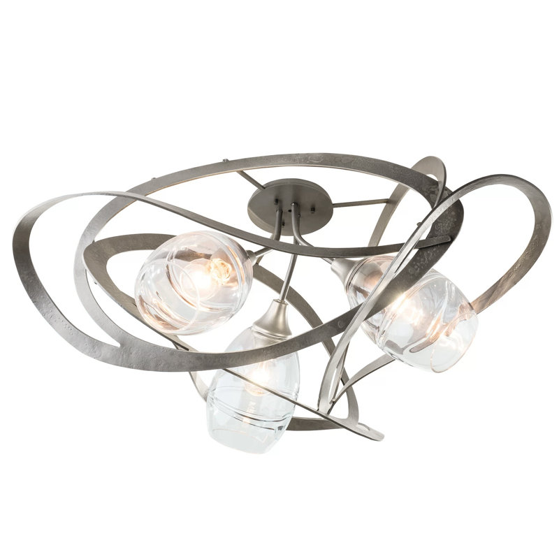 Nest 3 - Light 37.2" Semi Flush Mount, Natural Iron