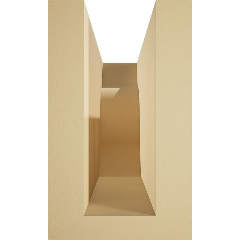 Queue de chevron en uréthane standard caramel l 6 po x H 10 po x L 24 po, H 10 po x l 24 po x P 6 po