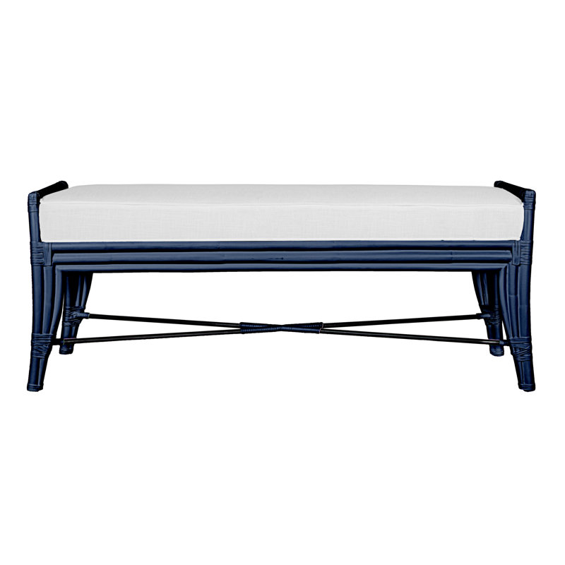 Malacca Upholstered Bench, Indigo