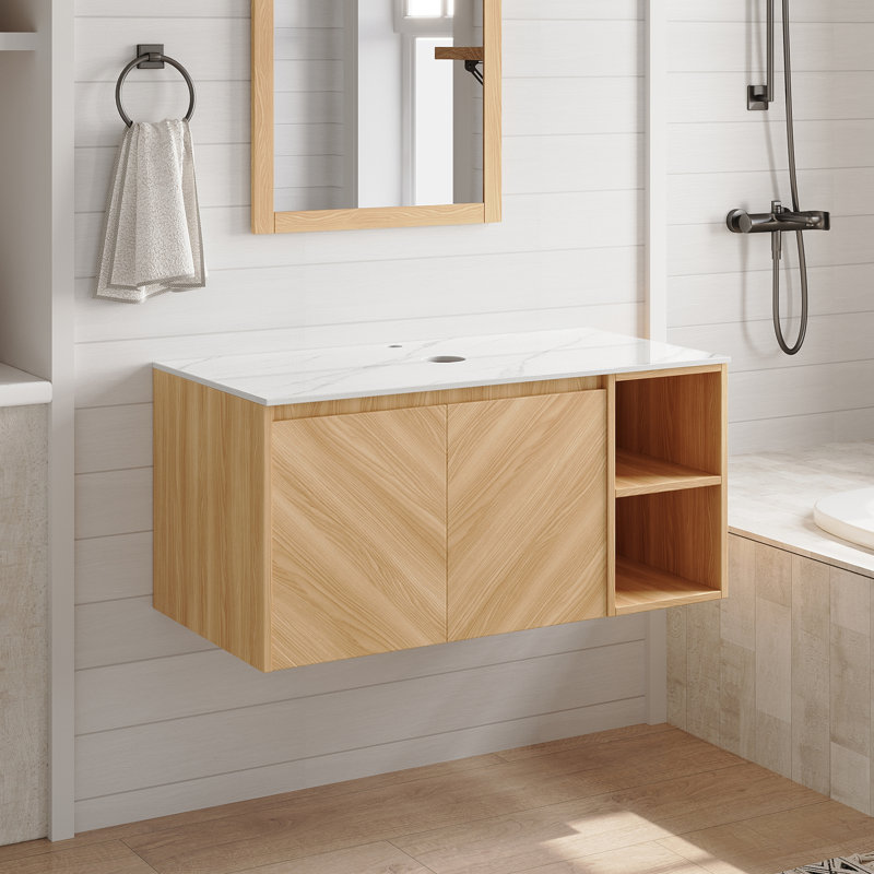 Meuble-lavabo mural Nature 48 po avec comptoir, sans lavabo, 48" Nature
