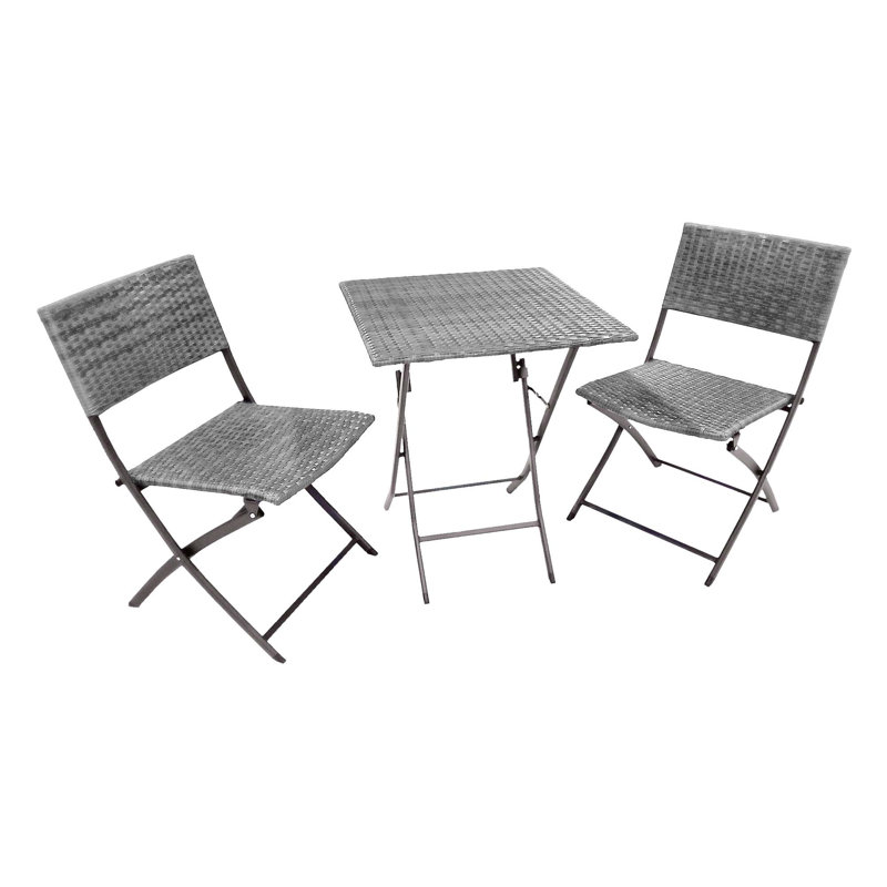  3 - Piece 2 - Person 60cm L Outdoor Bistro Set, Grey
