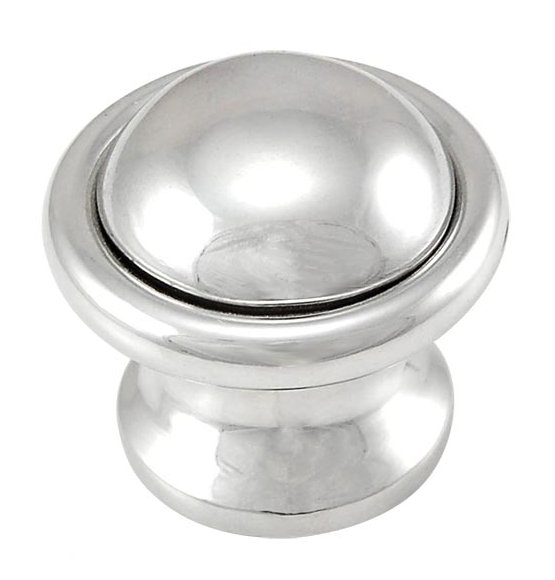 Sanzio Mushroom Knob, Polished Silver