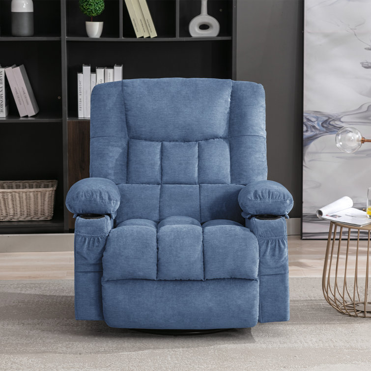 Oates Manual Swivel Massage Recliner Chair With Heat And Vibration
