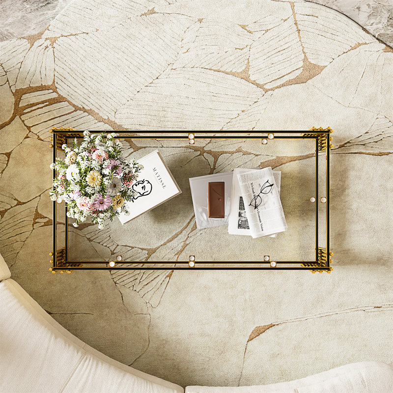 Table basse moderne en verre transparent, Transparent