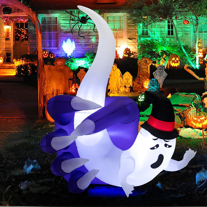 Hand Hold the Ghost with Built-in LED and Air Blower Inflatable