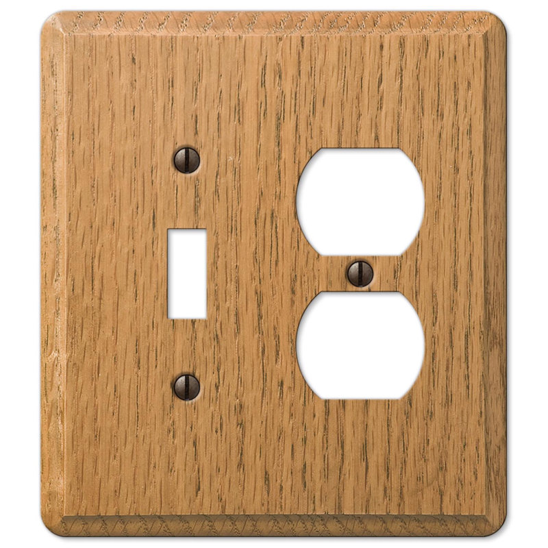 Ensemble de 1 plaque murale double en bois de chêne brun clair Amerelle Contemporary