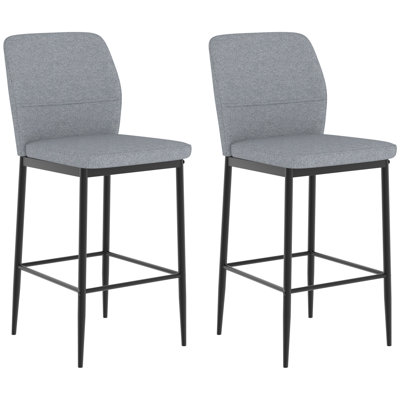 Upholstered Bar Stool with Steel Frame