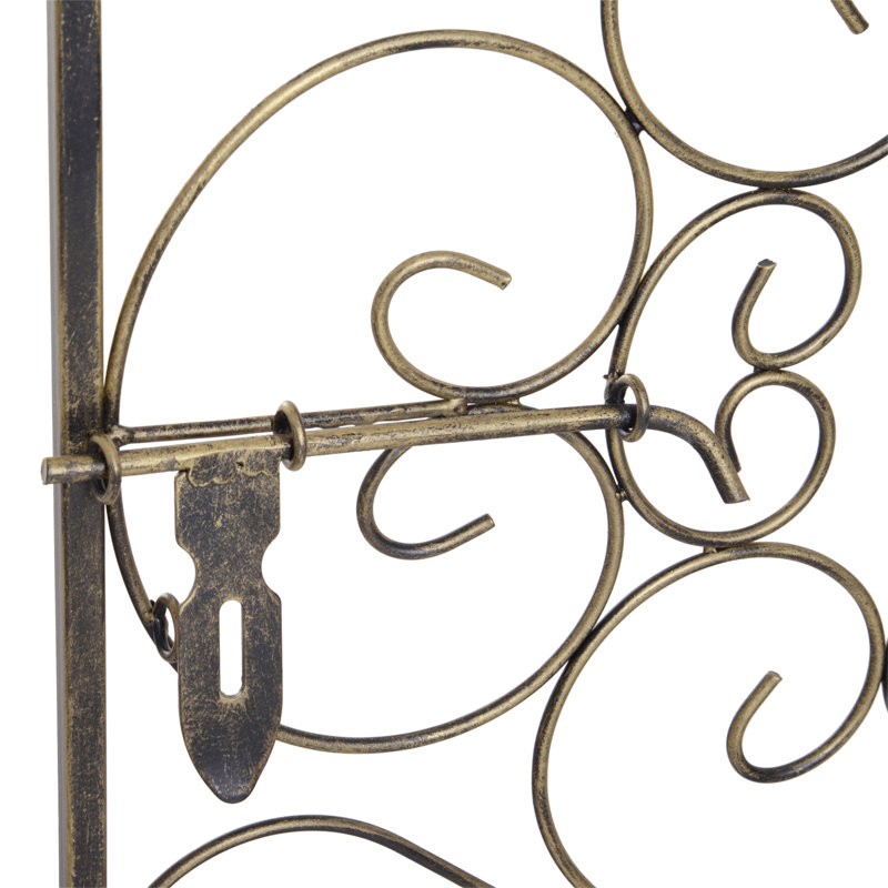 Support à vin 45 bouteilles en fer forgé avec serrure - Bronze antique