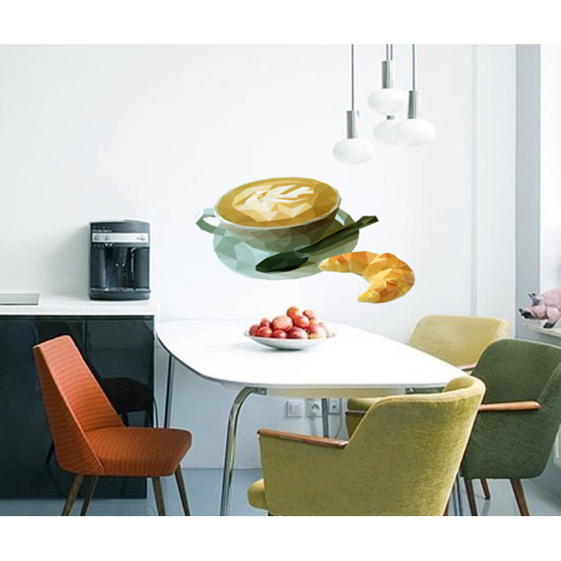 Adhésif décoratif à café polygonal croissant, GD111 (33x36)