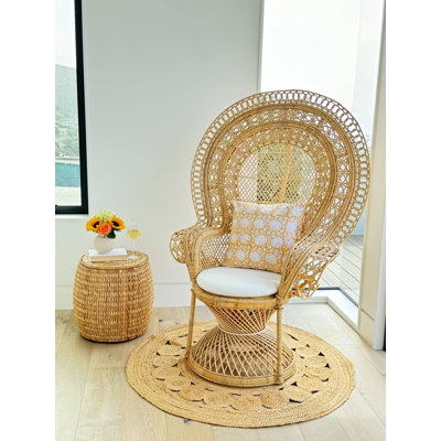 Grand fauteuil Supreme en rotin, naturel