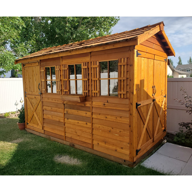 Western Red Cedar Ranch Style Storage Shed with Dutch Doors and Windows