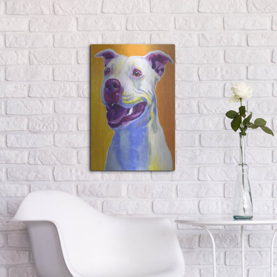Red Barrel Studio «Pit Bull - Honey» par Dawg Painter, art mural en métal