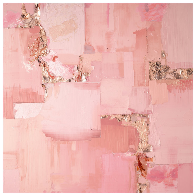 Tapisserie murale rose à texture abstraite - Décoration murale texture, H 104 po x 88 avec 4 œillets