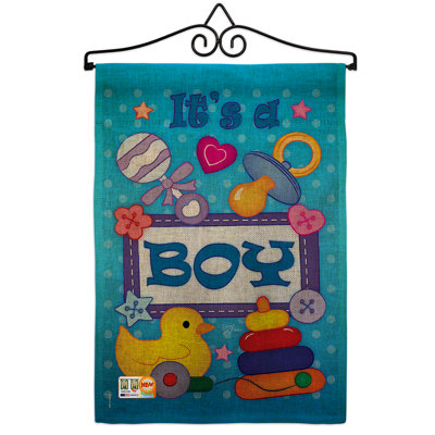 Double Sided 18.5'' H x 13'' W Polyester New Baby Garden Flag