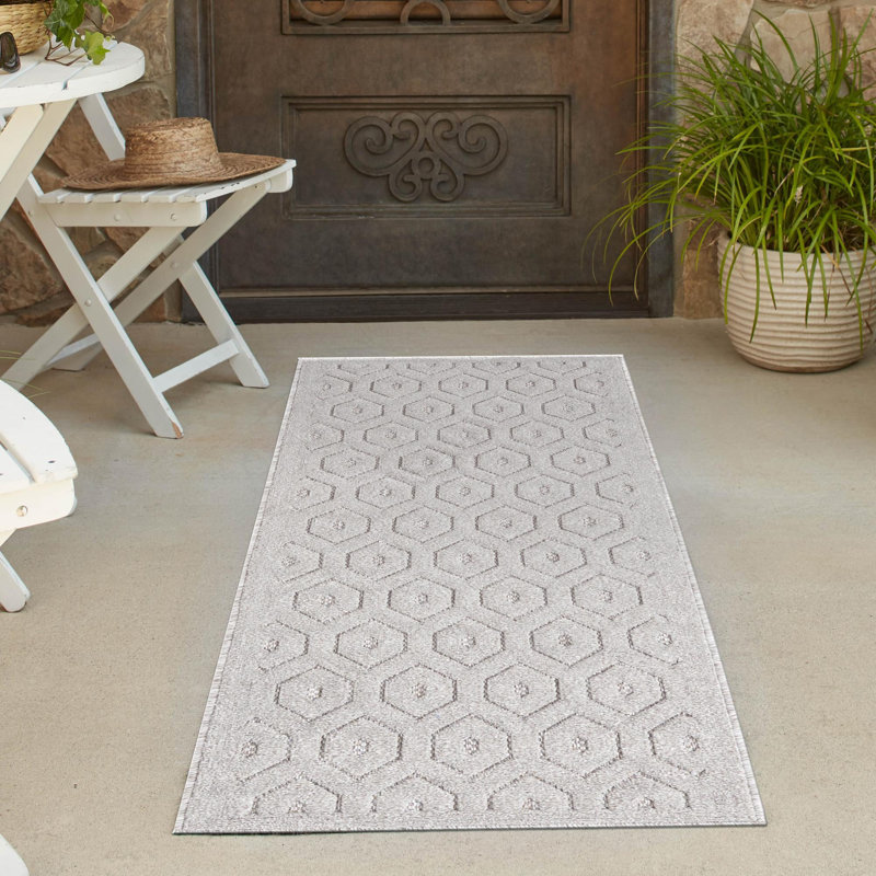 Tapis intérieur / extérieur gris Heckman, Tapis de couloir 2 pi x 6 pi