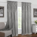 Hearn Synthetic Floral Semi-Sheer Transitional Rod Pocket Curtain Panel