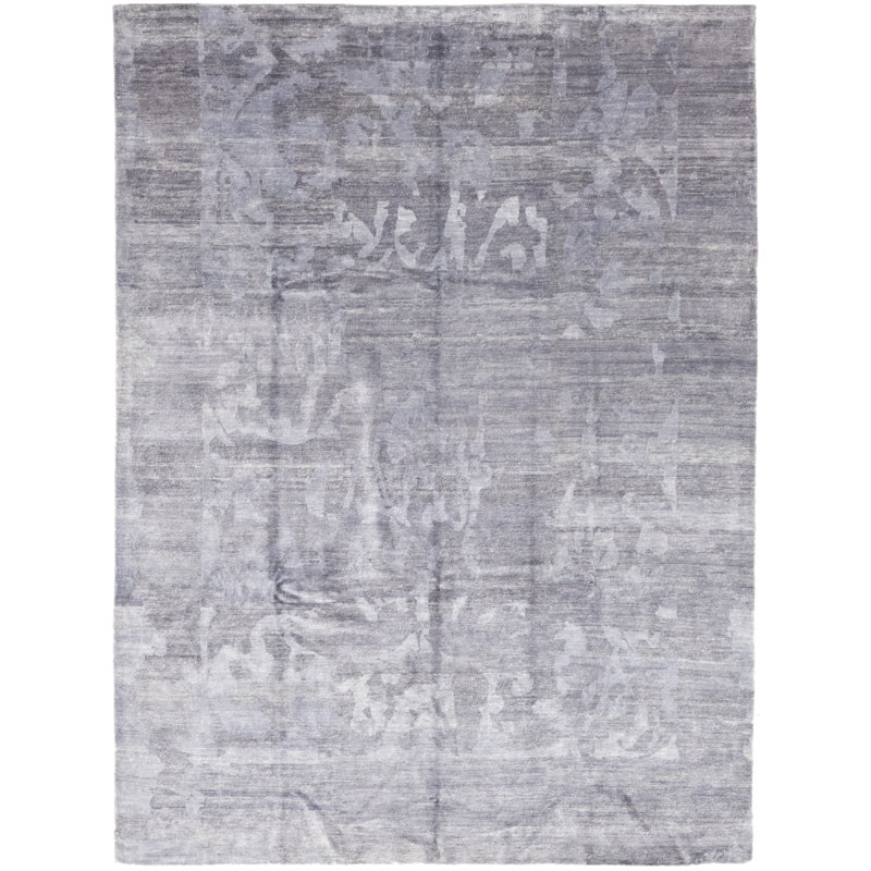 Tapis de zone en laine 9 pi x 12 pi à main one-of-kind noué la colombe Denson