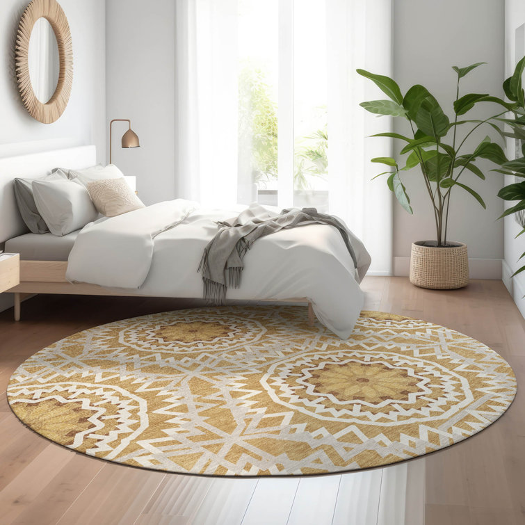 Premium Machine Washable Cerrito Gold Rug