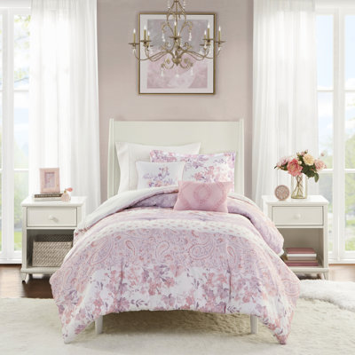 Édredon floral simple / simple TG, 2 taies décoratives, coussins, rembourrage, literie lavable à la machine,