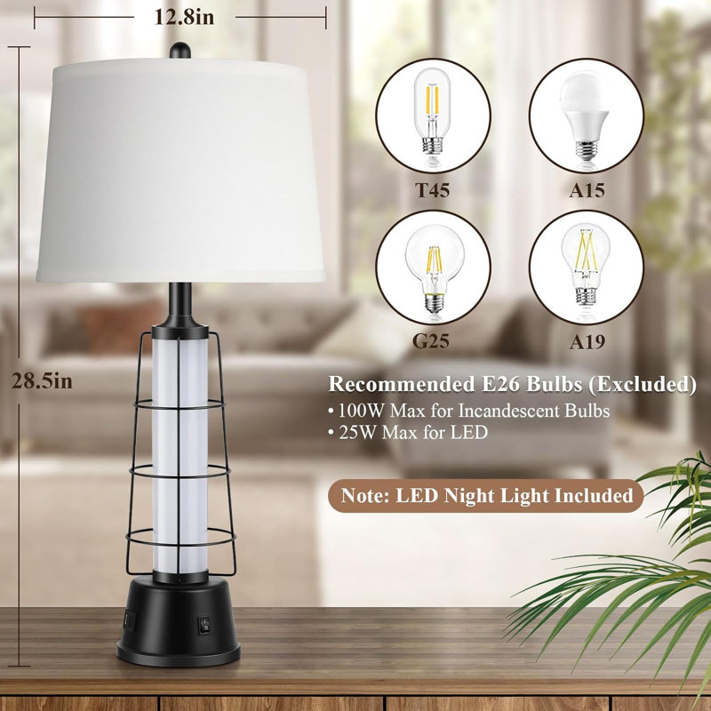 Lampe de table USB en métal Jemie