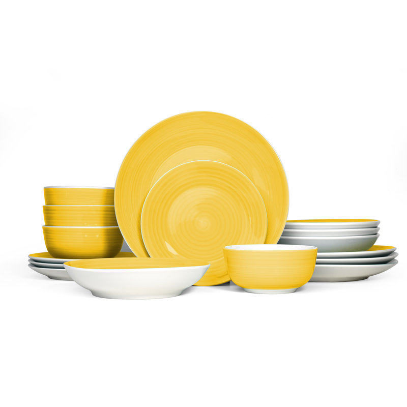 Waterside 16pc Spinwash Dinner Set, Forest Green