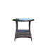 Table basse ronde pour l'extérieur avec 1 table basse en verre trempé transparent