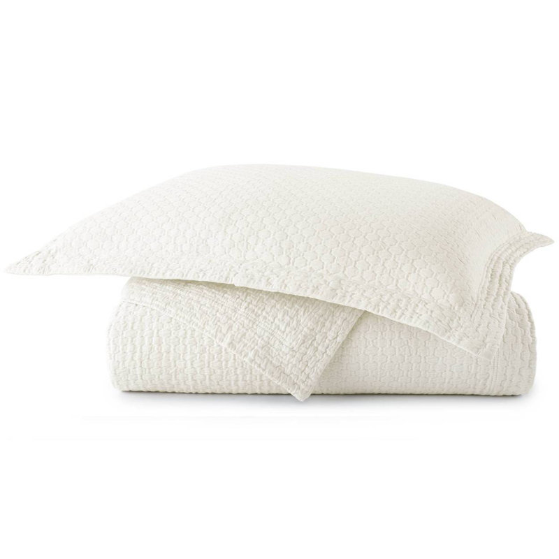 Juliet Standard Cotton Modern & Contemporary Coverlet/Bedspread, King/Cal King Coverlet, Pearl