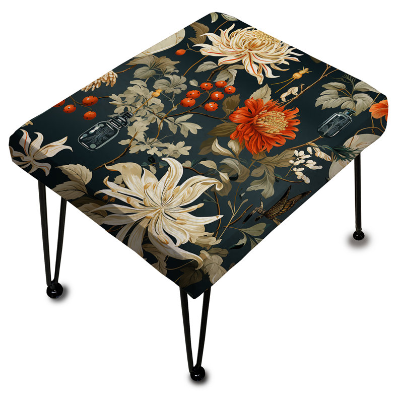 Harmonious Balance - Oriental Floral Rectangle Ottoman