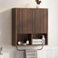 Armoire de salle de bain cannelée moderne, rangement mural avec tablette réglable, conception flottante pour la lessive et la cuisine