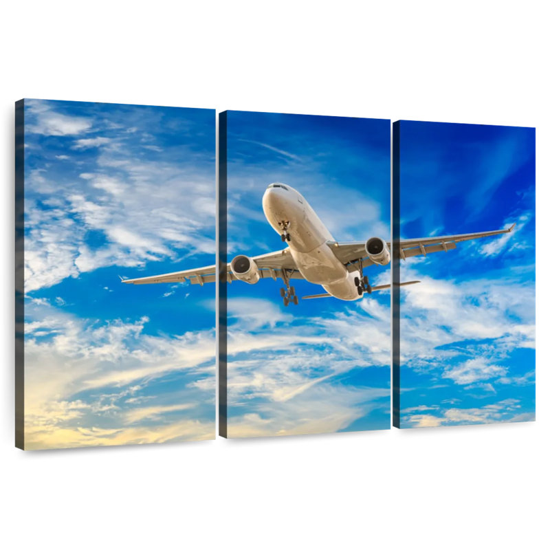 Mehar Flying Commercial Plane, 32" H x 50" W