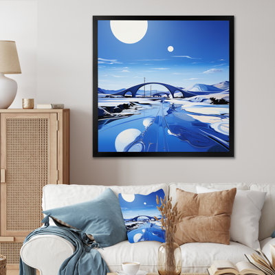 Pont bleu moderne, paysage II - impression