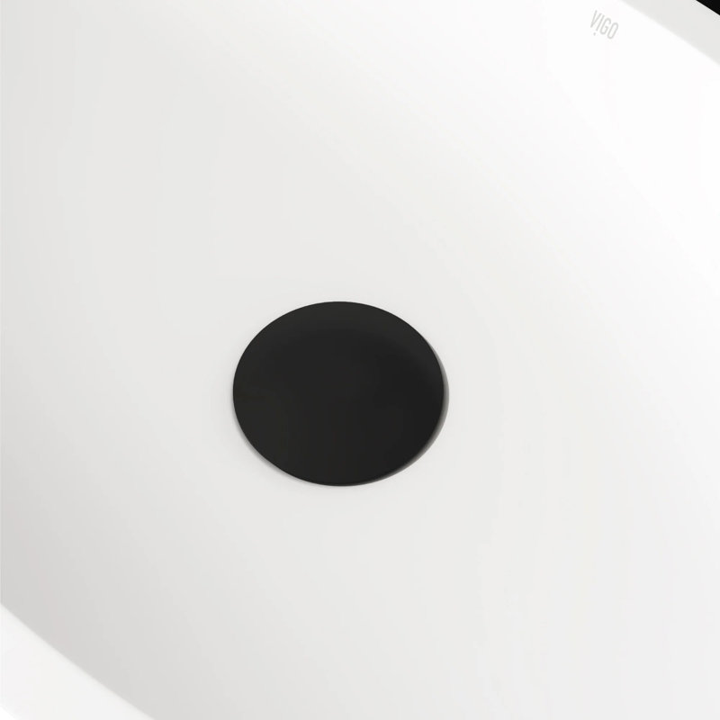Bathroom Sink Pop-Up Drain With Overflow, Matte Black