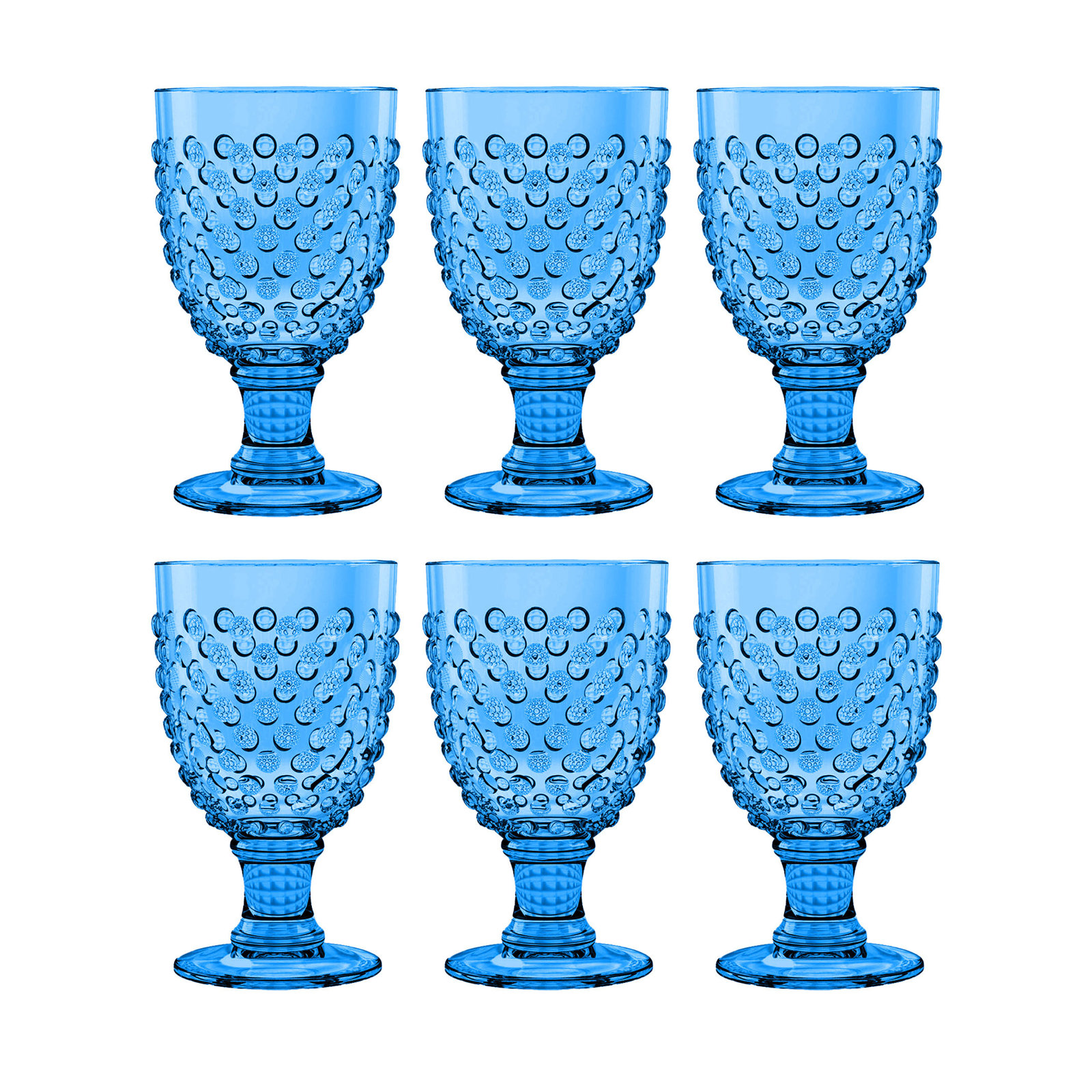 Tarhong Hobnail Goblet, Blue
